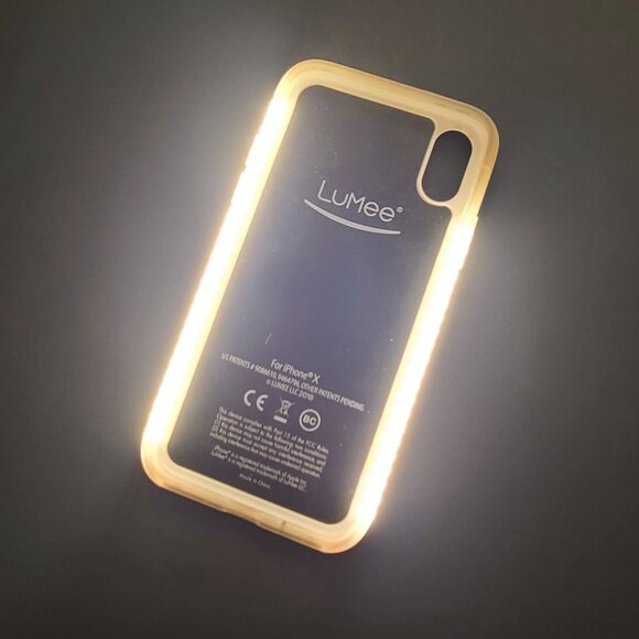 LuMee Duo iPhone X Lighted Case White Marble Mobile Case W/ Charger Cable WORKS - Picture 7 of 8